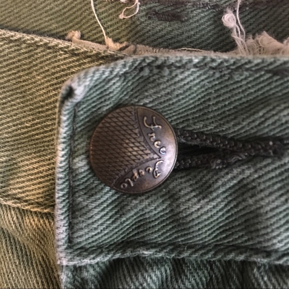SOLD!! Free People Green Denim Jean Shorts - Picture 6 of 8